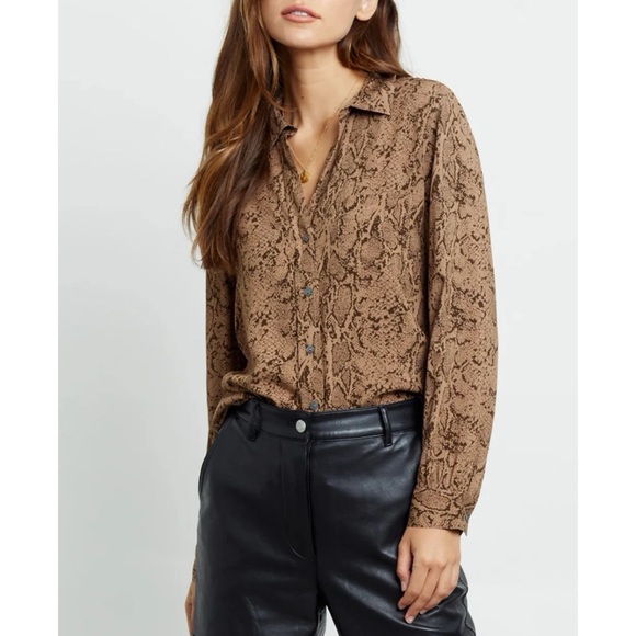 Rails Tops - Rails Noemi Top in Brown Snakeskin